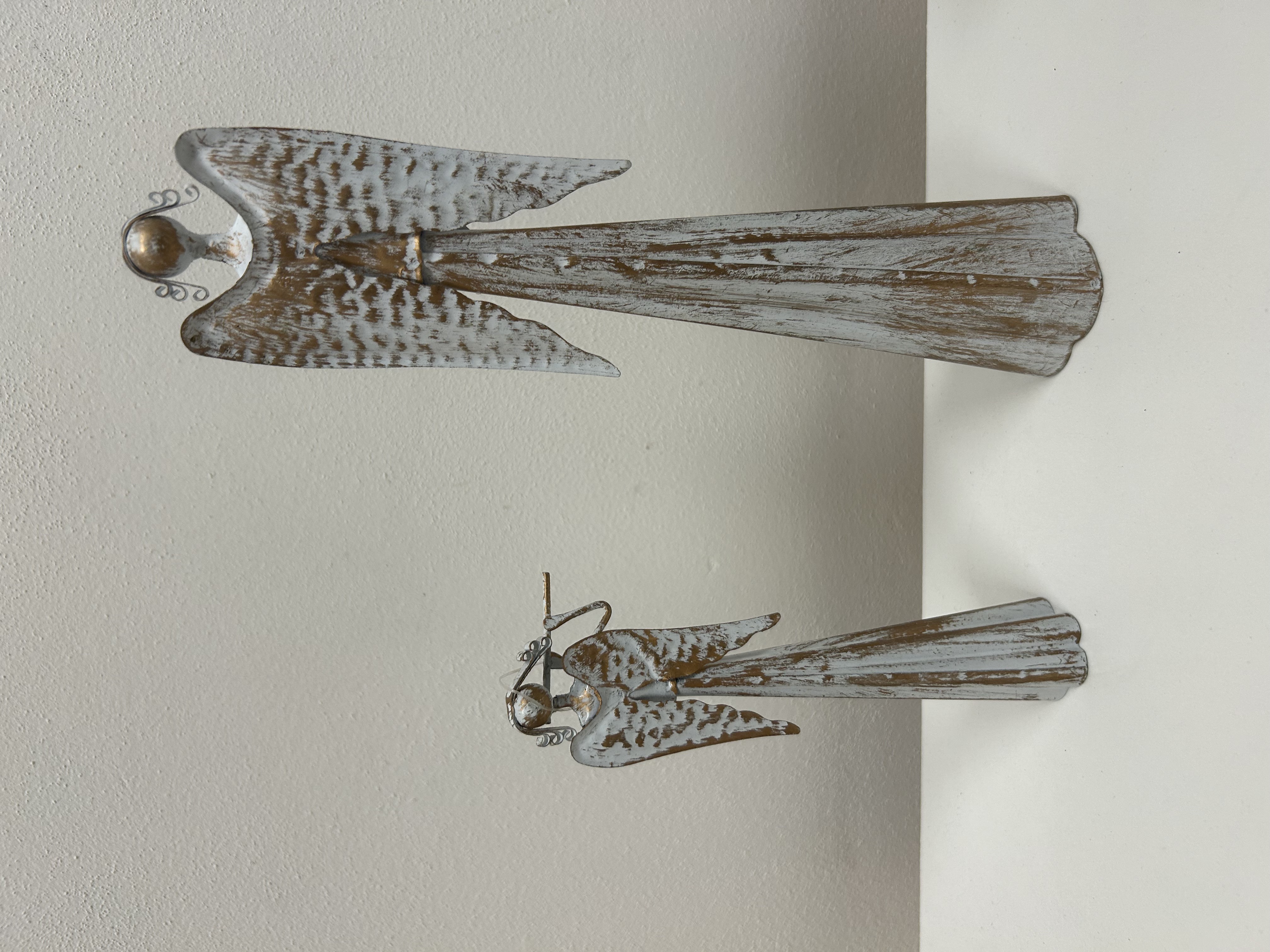 Kovový andílek pár — velký a malý